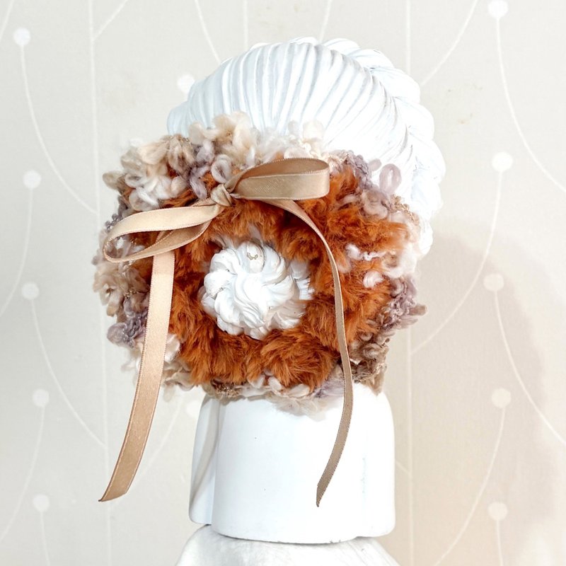 手工编织大肠圈/蝴蝶结大肠发圈毛线发圈 发束 发饰 头饰猪肠圈 - 发饰 - 其他材质 咖啡色