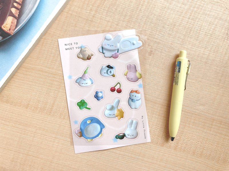 My Little Friends / 透明贴纸 - 贴纸 - 塑料 粉红色