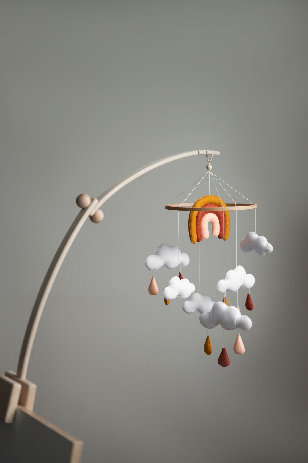 Baby mobile hanger, mobile attachment, baby crib mobile arm - 玩具/玩偶 - 木头 卡其色