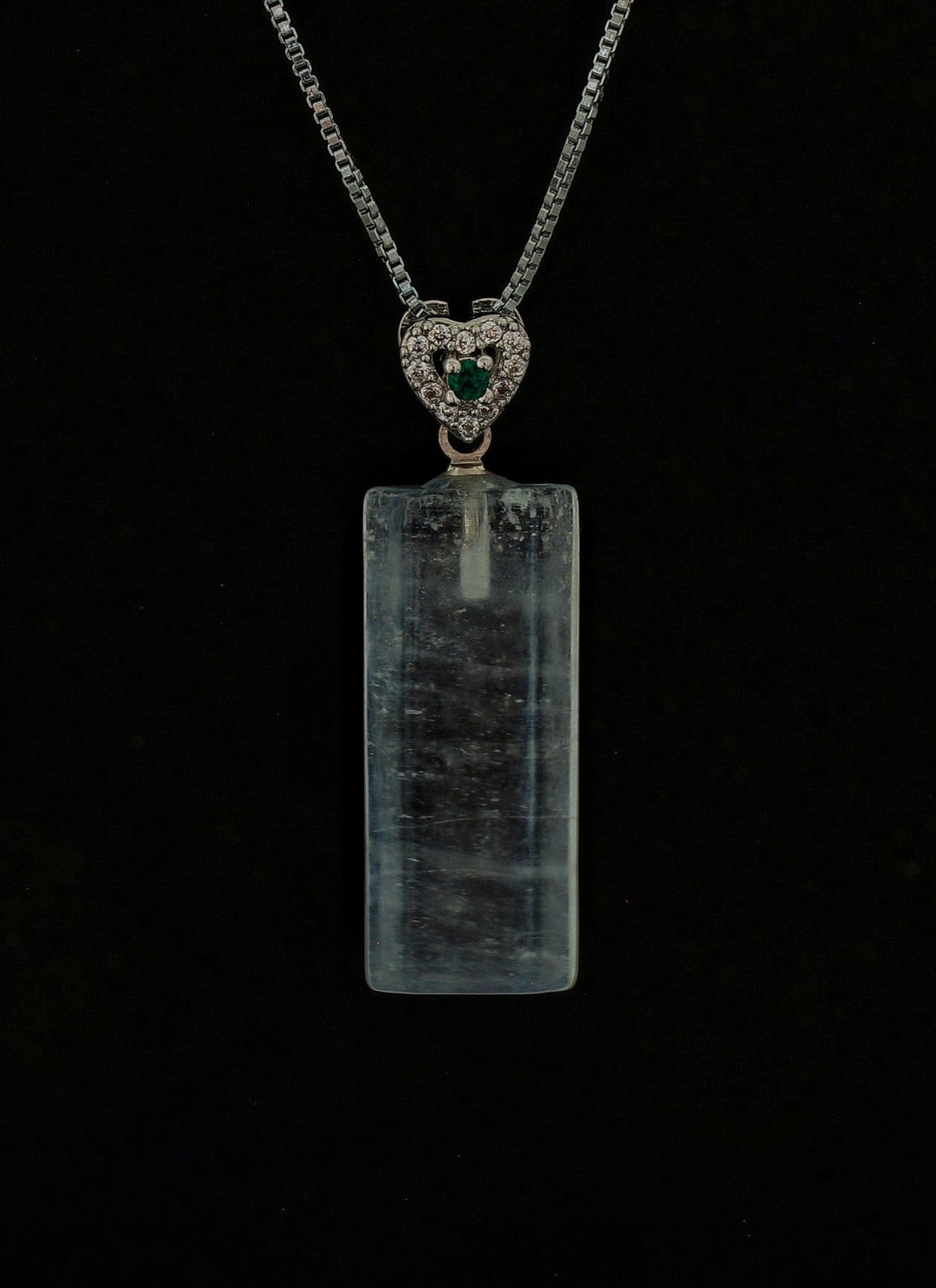 海蓝宝原石水晶颈链-5 (  Raw Aquamarine Crystal Necklace-5 ) - 项链 - 水晶 