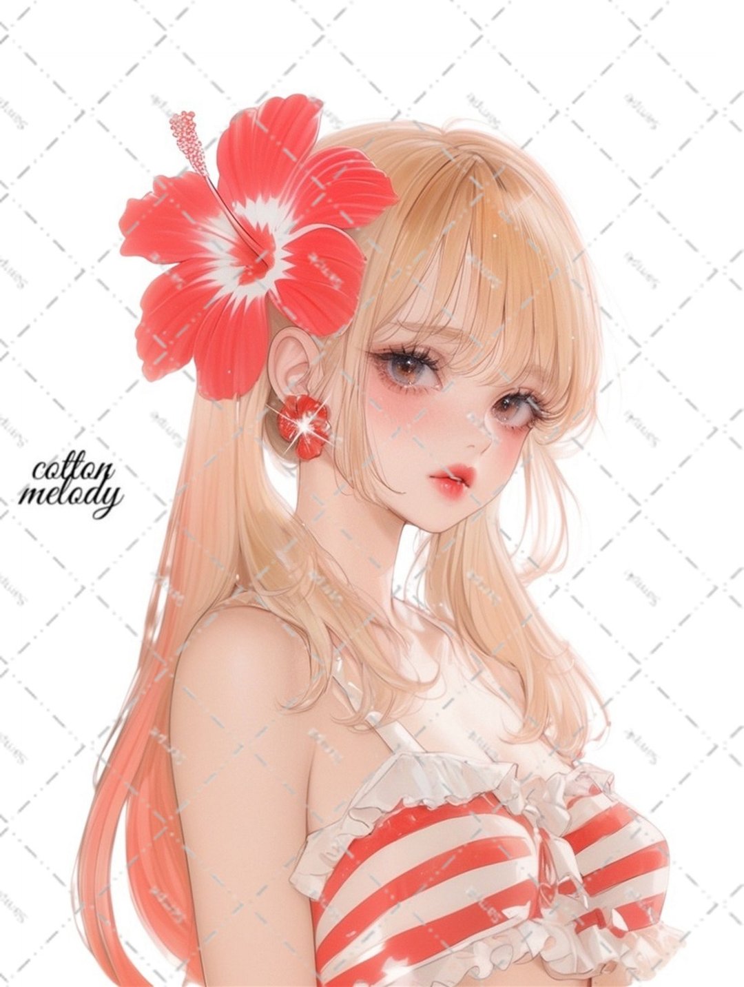 original sticker no.6439 人物贴纸 原创贴纸 人物贴纸 女孩贴纸 原创人物贴纸 - 贴纸 - 纸 