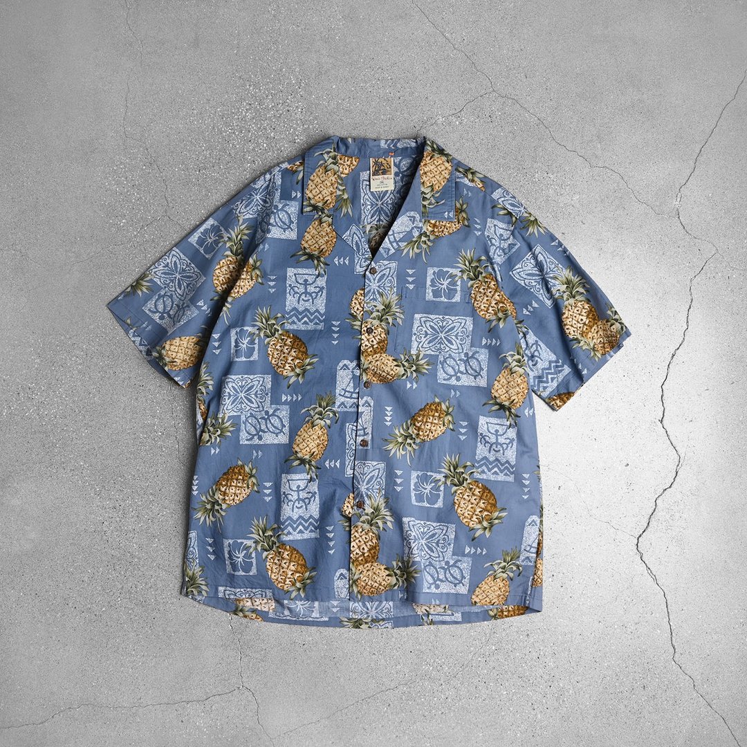 Aloha Shirts 夏威夷衫 / Vintage 古着 - 男装衬衫 - 棉 蓝色