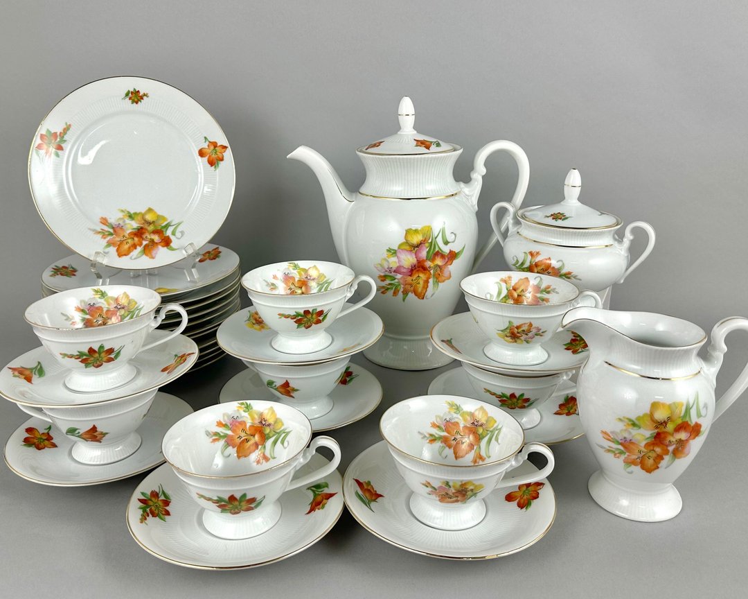 复古茶咖啡套装 Edelstein Bavaria Ramona 系列 |复古瓷器 - 茶具/茶杯 - 瓷 橘色
