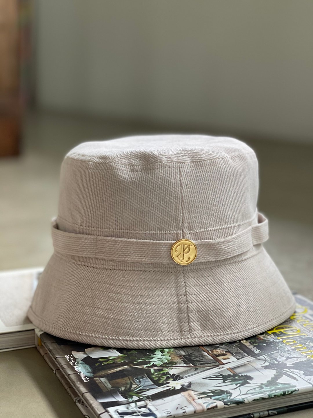 Kiss the Earth Dixie Hat Corduroy Beige - 帽子 - 其他材质 