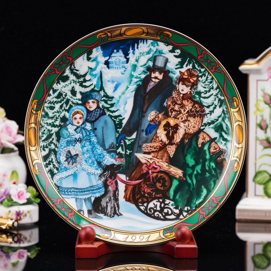 Royal Copenhagen 1991年 丹麦圣诞之旅 纪念首发陶瓷装饰盘 - 墙贴/壁贴 - 瓷 