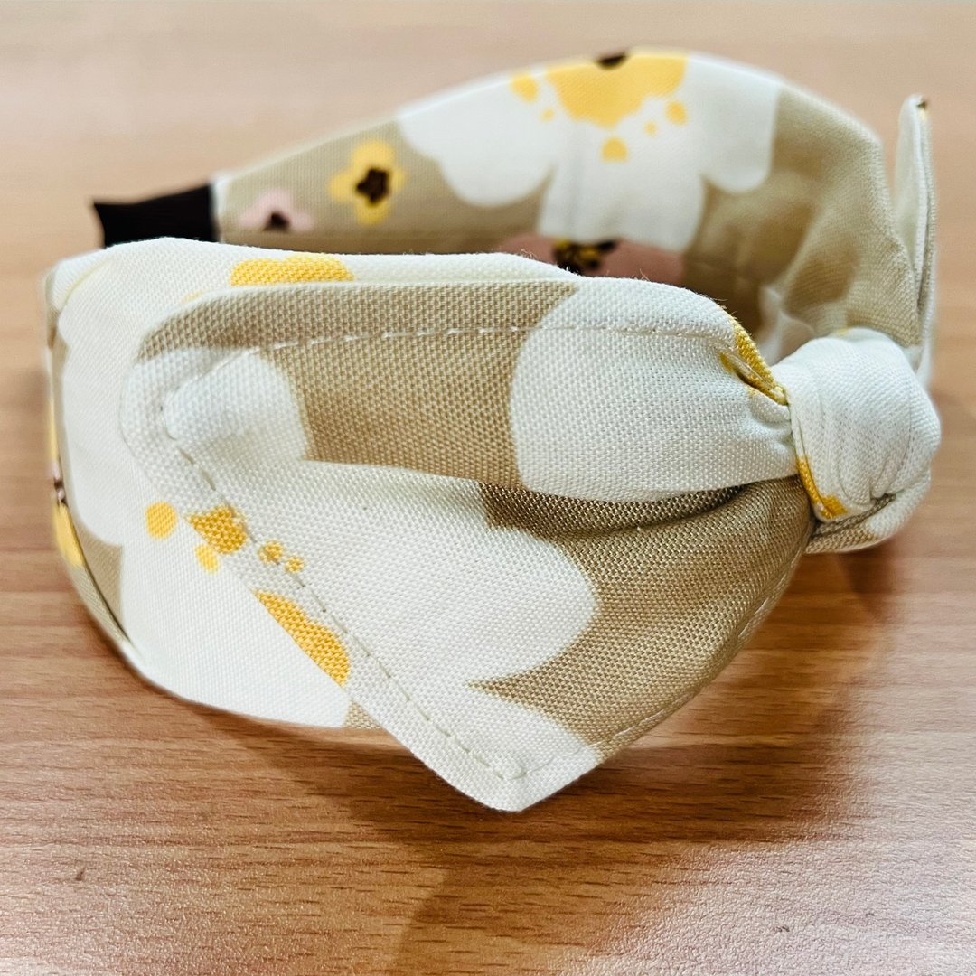 MOYA 宽版手工发箍 奶茶大花 - 发饰 - 棉 蓝色