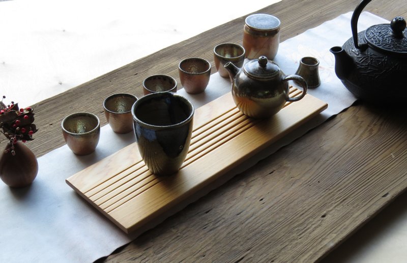 HO MOOD 解构系列—手作 原木茶盘 - 杯垫 - 木头 金色