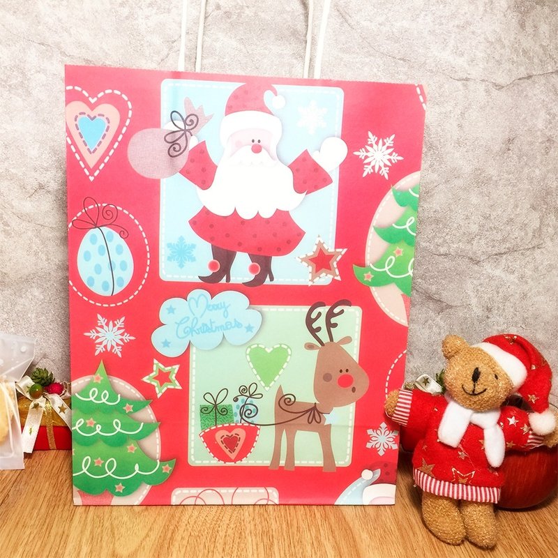 加购商品 - 圣诞老公公麋鹿提袋 - 包装材料 - 纸 红色