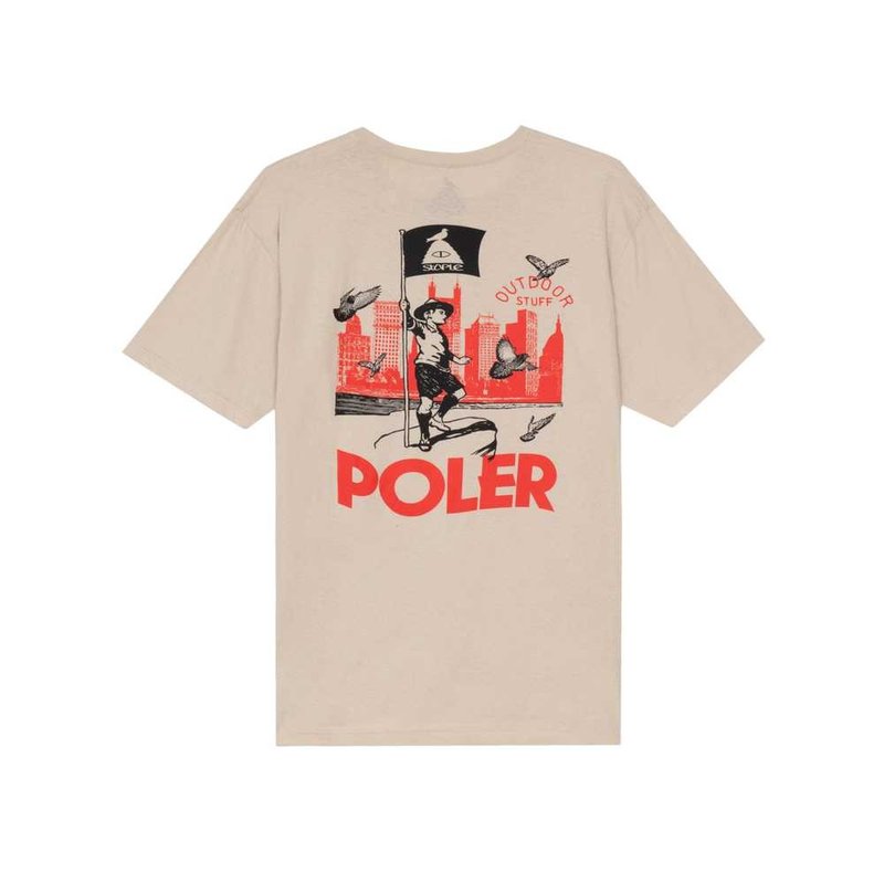 STAPLE X POLER OUTDOOR STUFF TEE 短袖上衣 联名款 米沙色 - 男装上衣/T 恤 - 棉．麻 卡其色