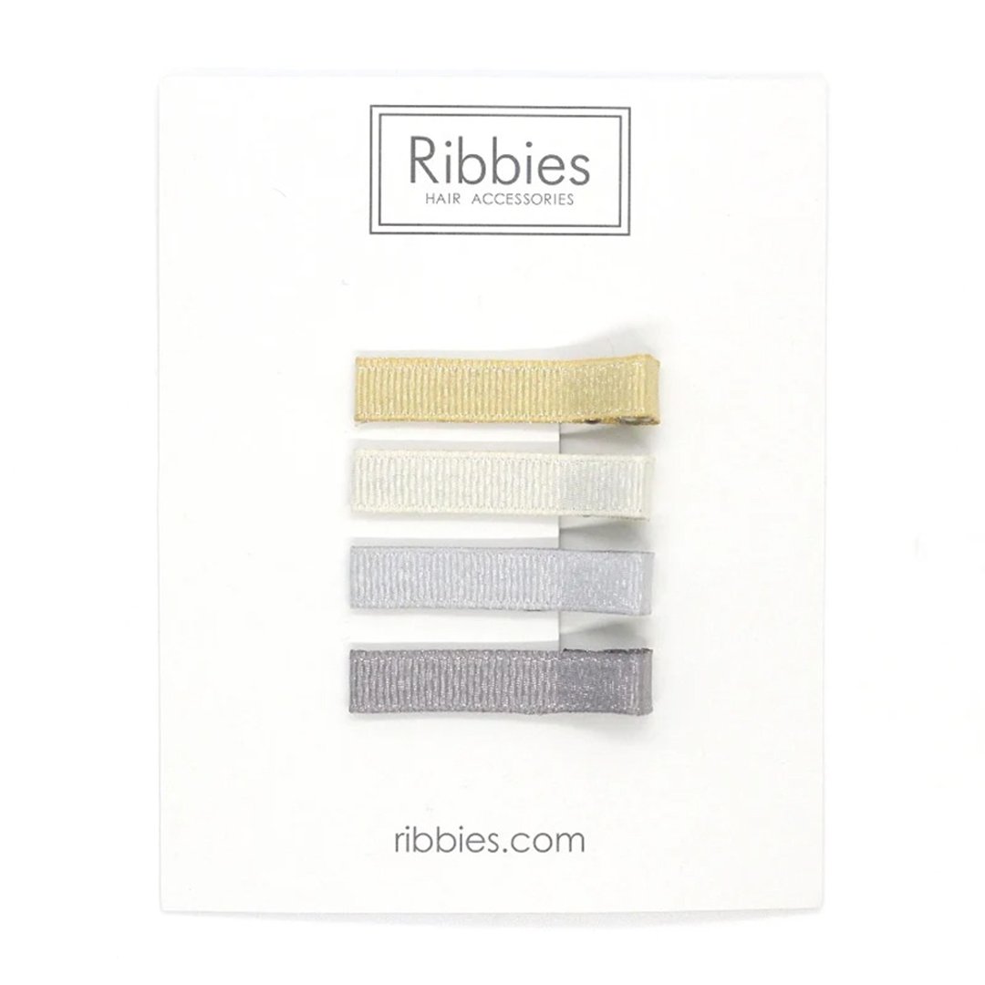 英国Ribbies 闪烁金单色发夹4入组  发夹 发饰 - 发饰 - 聚酯纤维 