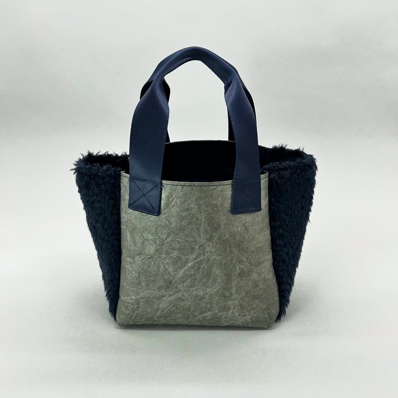 【东京直送】意大利制羊羔毛/深海蓝 特殊材质 环保托特包 olive gray / S - 手提包/手提袋 - 防水材质 绿色