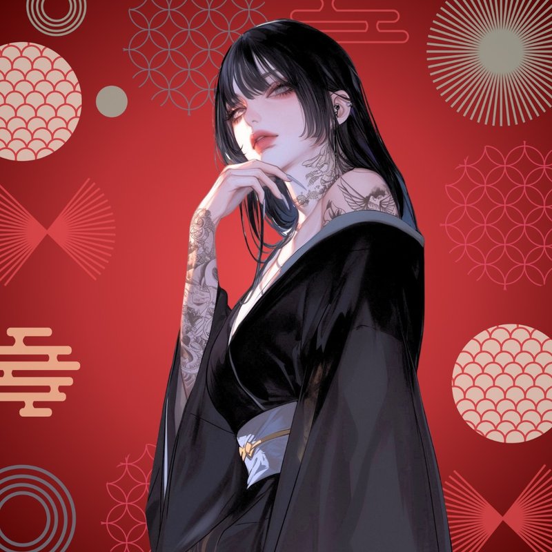 NaChi 原创贴纸 [乌天狗] - 贴纸 - 纸 黑色