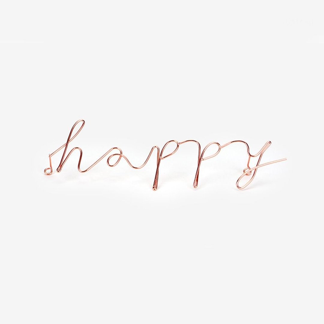 Dailylike 玫瑰金字母造型壁面挂钩-03 Happy,E2D06726 - 墙贴/壁贴 - 其他金属 粉红色