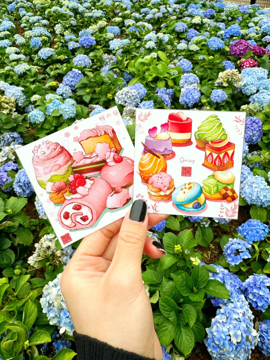 春天系列 食物绘 小型明信片 - 卡片/明信片 - 纸 多色