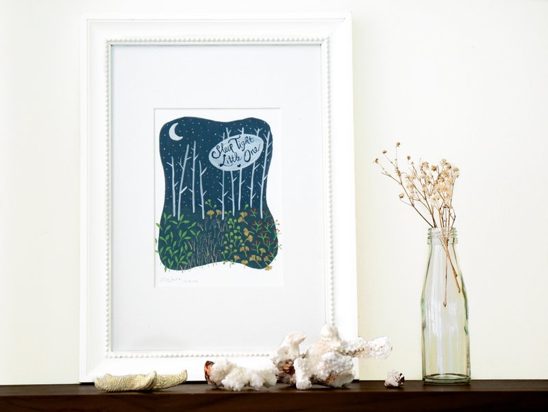Sleep Tight Little One 8x10 Watercolour Art Print - 海报/装饰画/版画 - 纸 