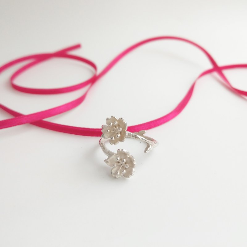 春日樱花 纯银 戒指 - 戒指 - 其他金属 银色