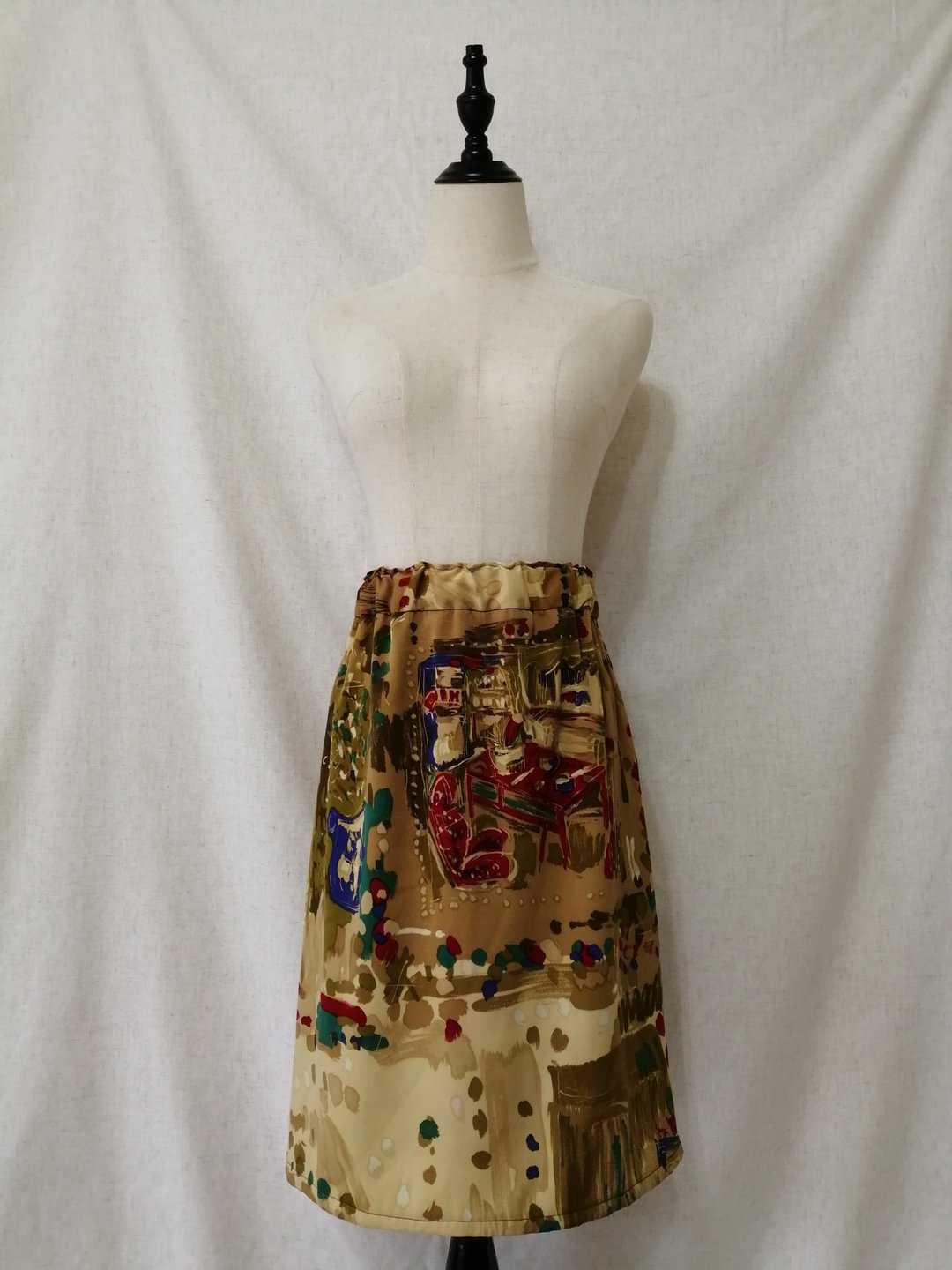 Designer collection 温馨家庭纯棉印花A字裙 及膝裙 - 裙子 - 棉 多色
