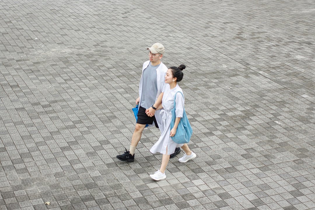 条纹上衣 麻 - 女装上衣 - 棉 灰色