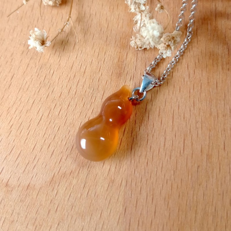 造型玉坠 - 葫芦 红玉髓/简单好搭配 葫芦福气来/ - 项链 - 玉石 红色