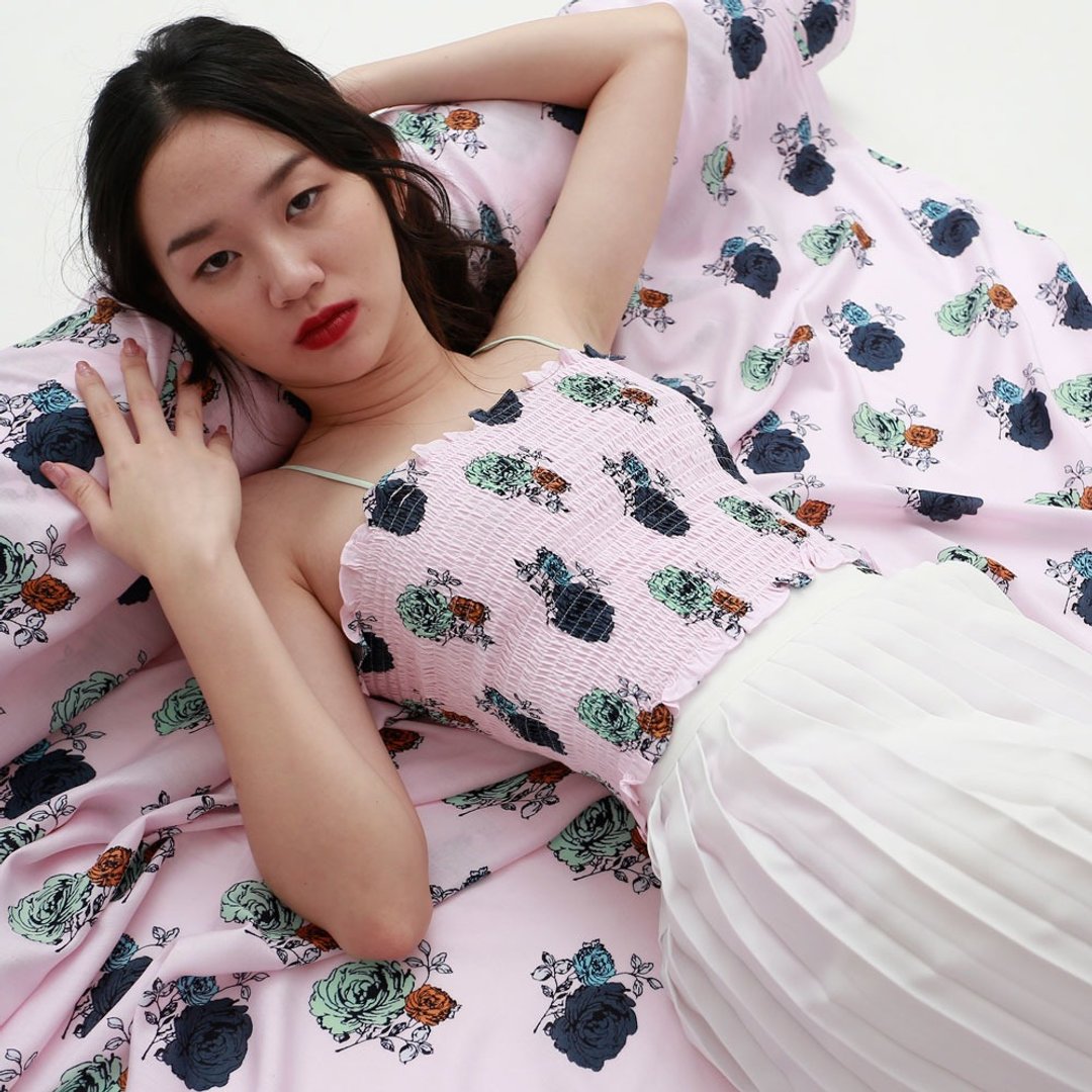 Aprilpoolday / ROSES SMOCK / PINK / F - 女装上衣 - 棉．麻 粉红色