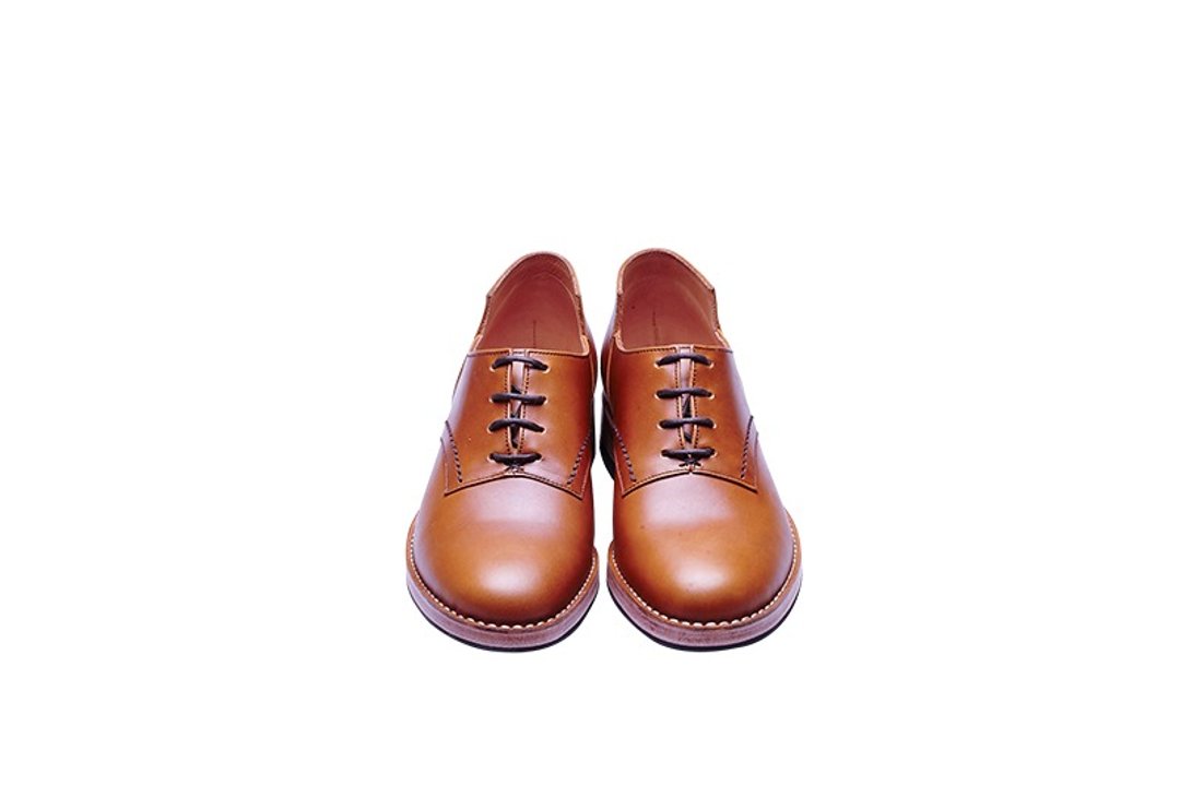 Stitching Sole_Guard_Tan - 男款皮鞋 - 真皮 橘色
