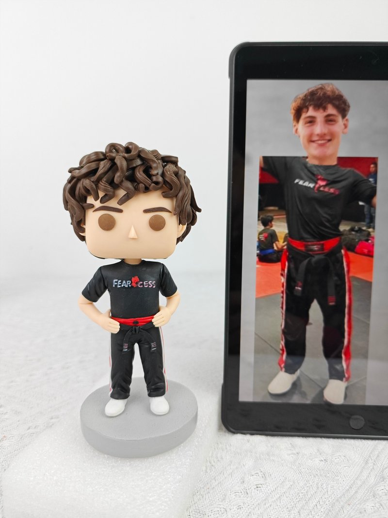 纯手工定制美国Funko Pop 自画肖像公仔娃娃男朋友老公生日礼物 - 玩偶/公仔 - 粘土 多色