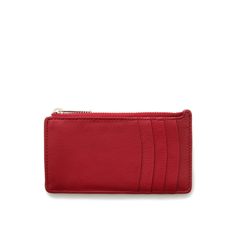 Arch 拉链卡片零钱夹-洋红色 - 证件套/卡套 - 真皮 红色