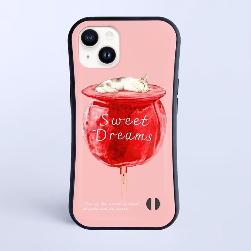SWEET DREAMS_猫与糖葫芦 / 防撞握感 iPhone 保护壳 - 手机壳/手机套 - 塑料 白色