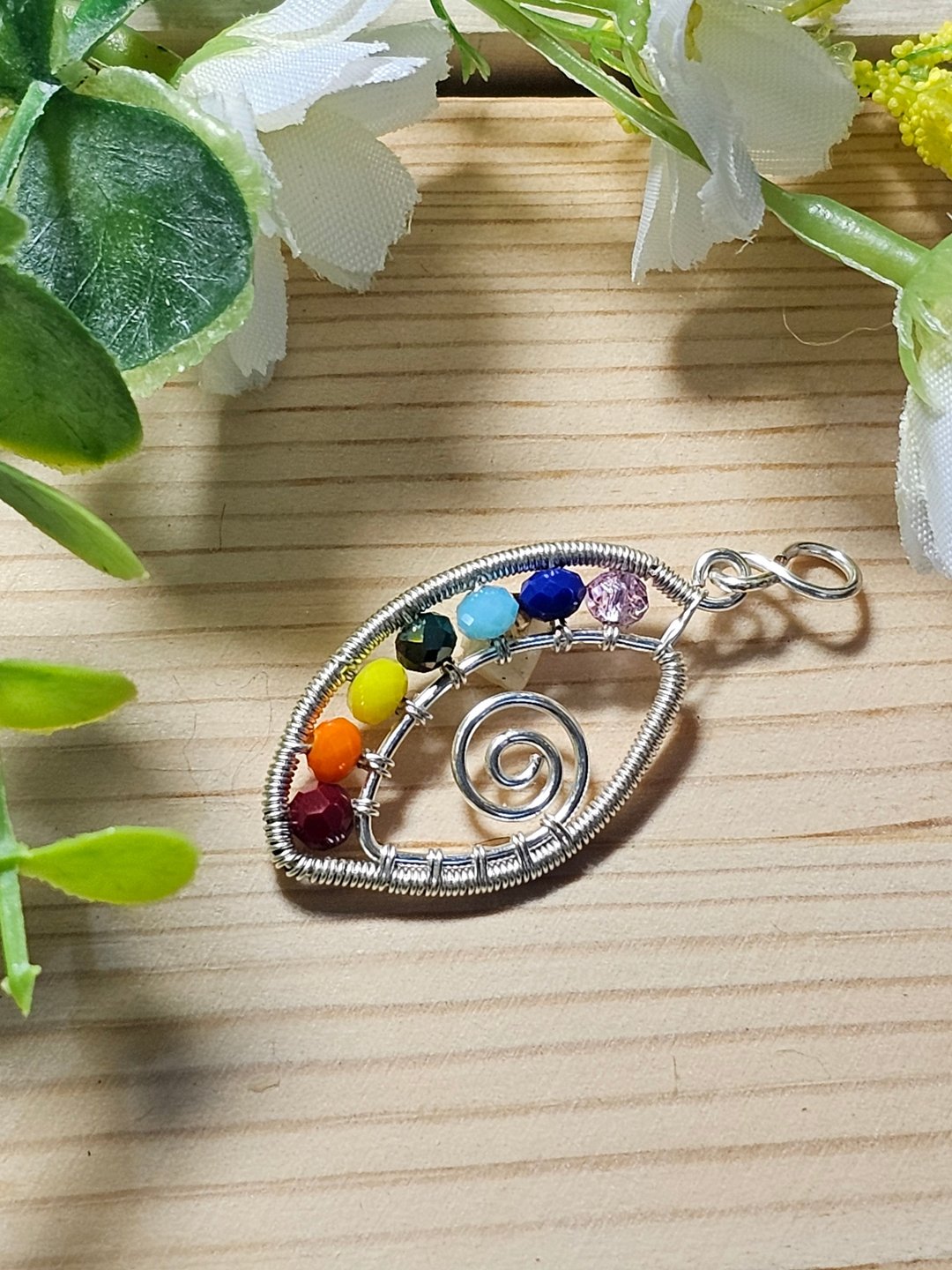 【叶绿𨥤手作】彩虹之眼 /金属线编织/节日/礼物/饰品/项链 - 项链 - 铜/黄铜 多色