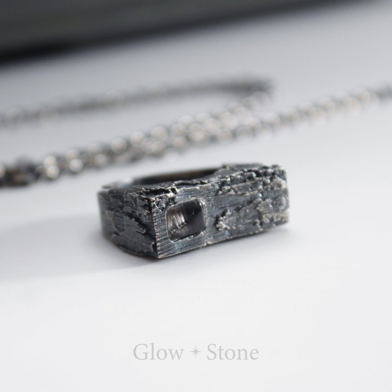 GLOWSTONE 纯黑·黑银钛设计款戒指 - 戒指 - 水晶 灰色