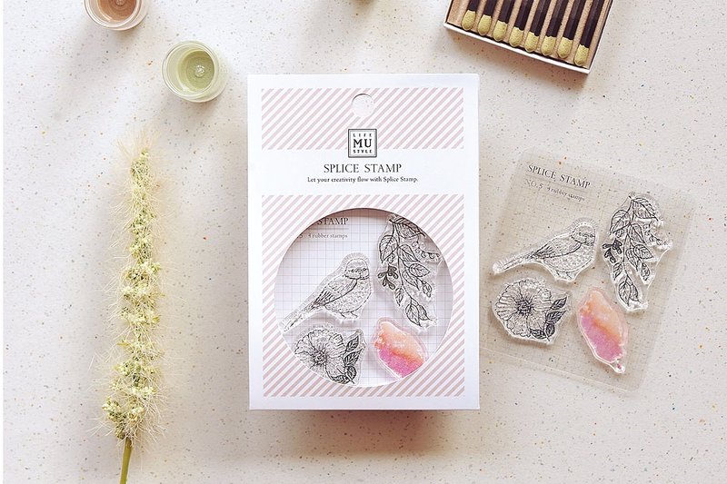 【拼贴印章】no.05-鸟语花 | 水晶印章、透明印章、花草印章 - 印章/印台 - 硅胶 透明