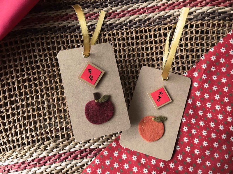 平安大吉 贺年小卡 (一组2入)  手工小卡 - 卡片/明信片 - 其他材质 多色