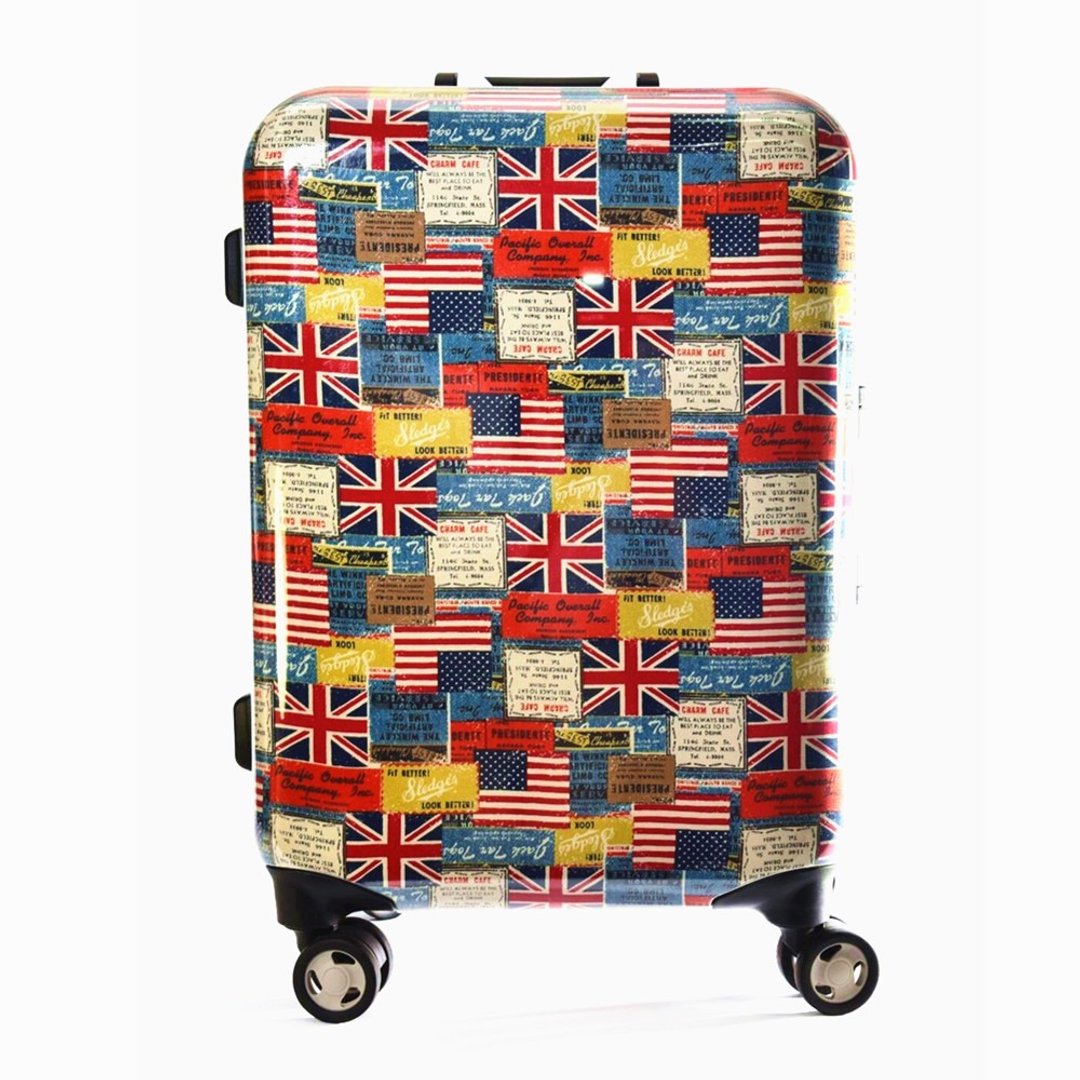 英美国旗风-手工印纹时尚铝框20寸行李箱/旅行箱 - 行李箱/行李箱保护套 - 铝合金 