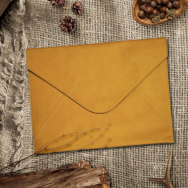 10-14寸 电脑袋 笔电包 电脑包 文件袋 笔电保护套 黄褐  定制化 - 电脑包 - 人造皮革 黄色