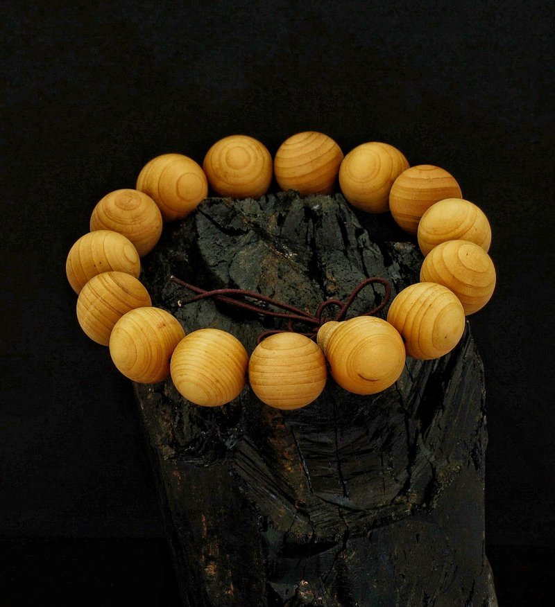 入门级崖柏木珠 15mm 手錬 - 手链/手环 - 木头 咖啡色