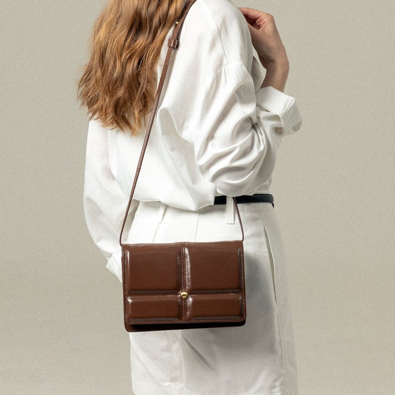 Pavé Chocolat 迷你包 _ 牛奶巧克力 - 手提包/手提袋 - 真皮 咖啡色