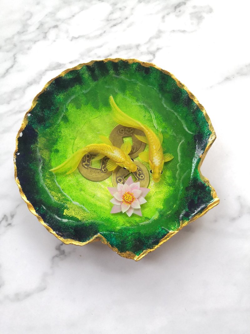 纯手绘星空鱼3D树脂画 爱的信物 鱼生有你 陪你共度余生 - 摆饰 - 树脂 