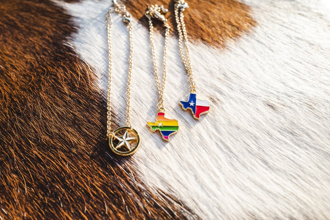 美国德州 长角牛 彩虹旗 蓝帽花 孤星旗 7款 手链 项链 Texas - 手链/手环 - 珐琅 多色