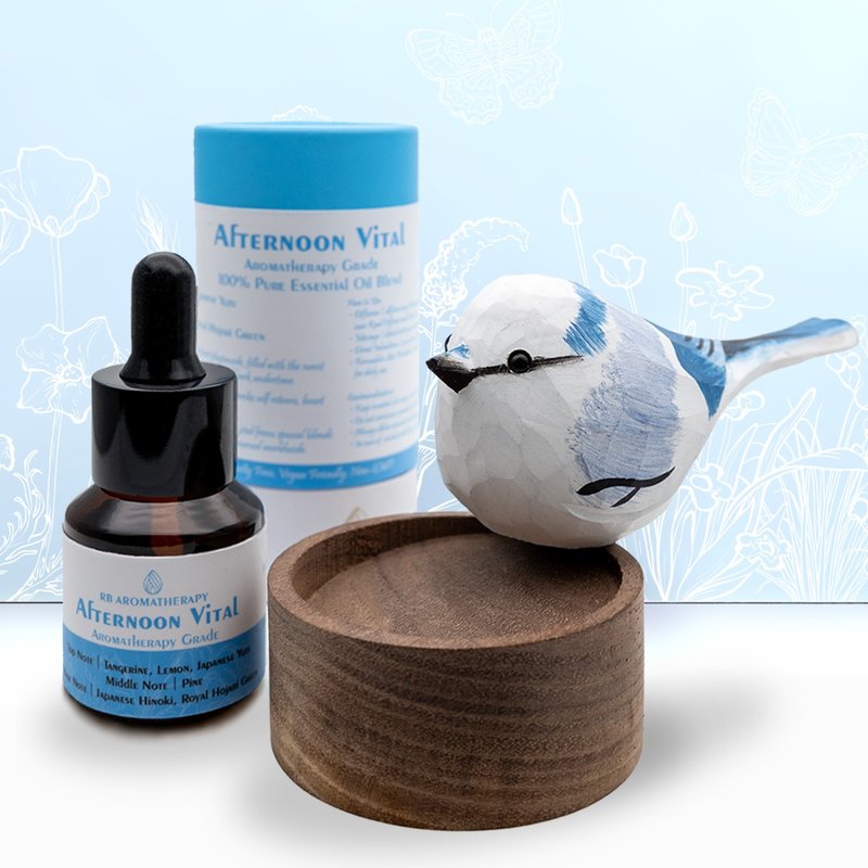 元气 Afternoon Vital 复方精油 连黑胡桃木扩香手工木雕 礼盒装 - 香薰/精油/线香 - 精油 