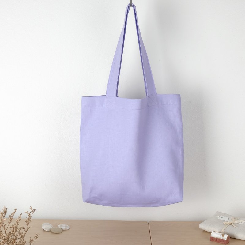 Lilac Linen Tote Bag (Rainbow Series) - 侧背包/斜挎包 - 棉．麻 紫色