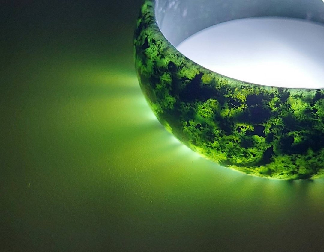 玉识形态 JadeStyle Jewelry【绝对黑魅】宽版墨玉手镯 62mm - 手链/手环 - 半宝石 黑色