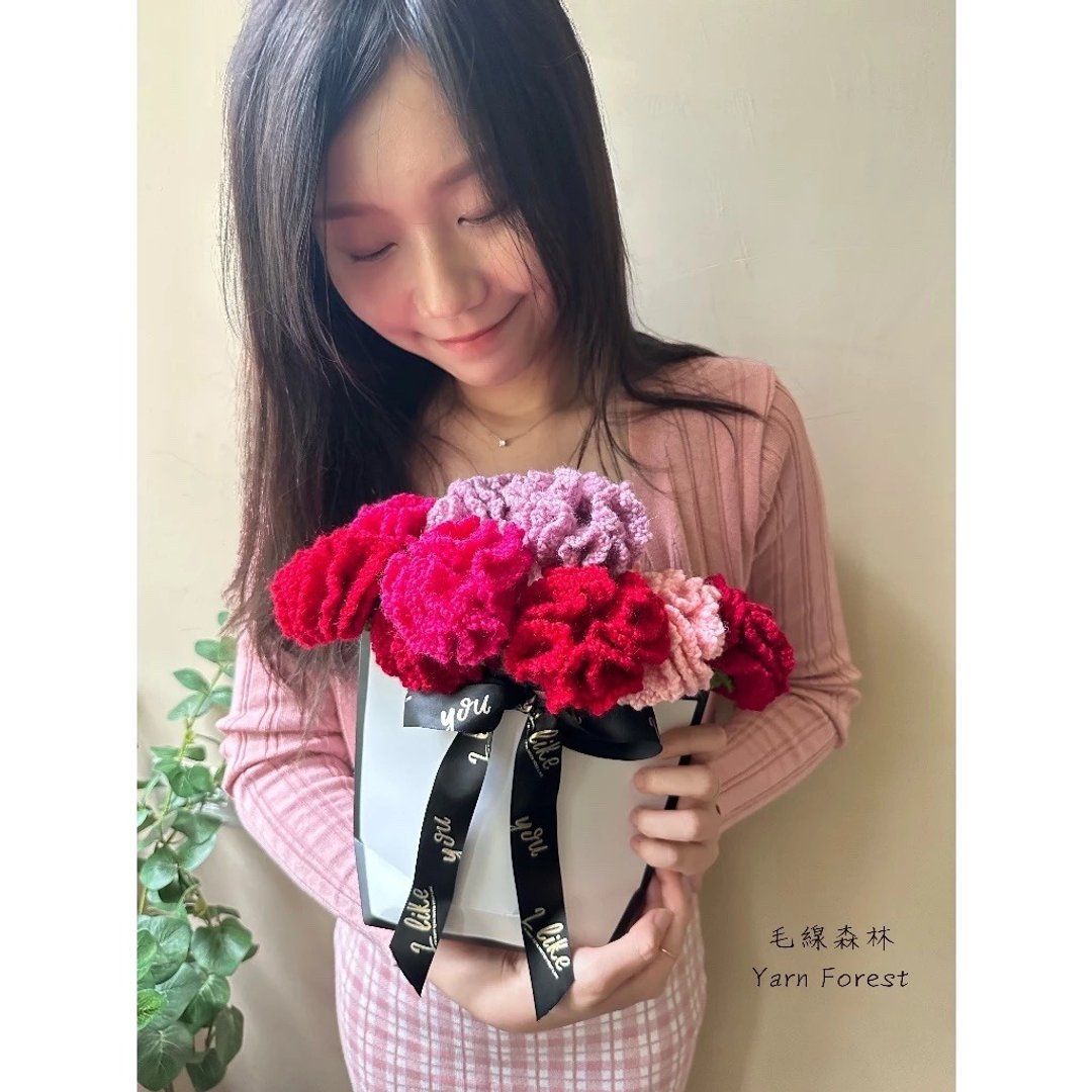 isk-015 - 限量超值花礼组 Dear Mommy 材料包 + 教学影片 - 编织/刺绣/羊毛毡/裁缝 - 羊毛 多色