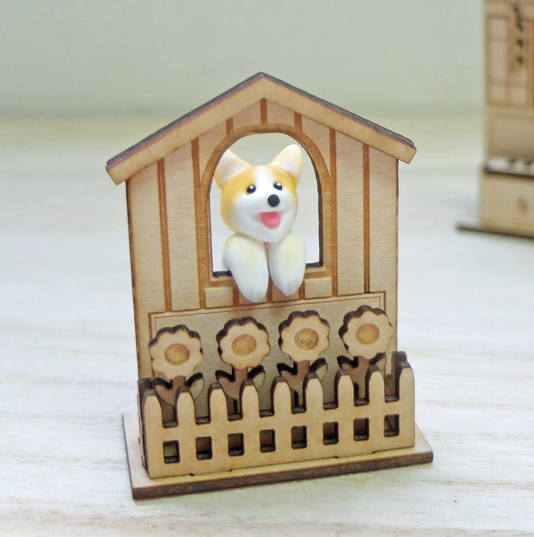 全手作 柯基犬 杯缘子 窗边心意牌 挂杯哥基茶包架 - 其他 - 粘土 金色