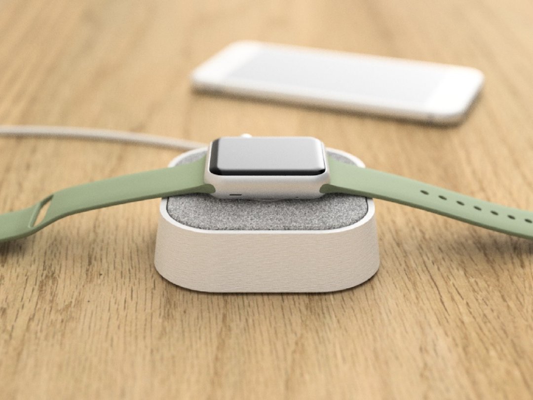 Charging Station, Apple Watch Stand, Apple Watch Dock-felt - 手机座/防尘塞 - 环保材料 白色
