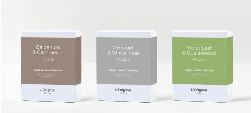 英国L'Original顶级牛皮车用香氛机补充装2入组 - 香薰/精油/线香 - 环保材料 白色