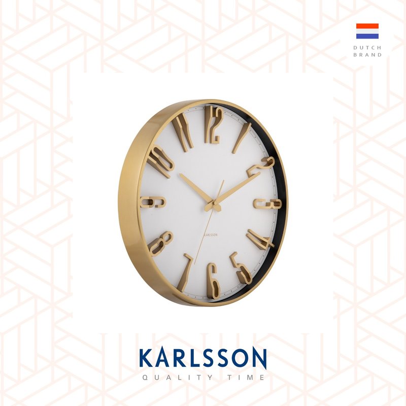 荷兰Karlsson, Wall clock 35.5cm Elevated Glam white - 时钟/闹钟 - 其他金属 白色