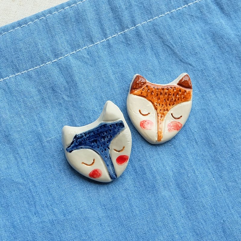 Little fox - 胸针 - 陶 