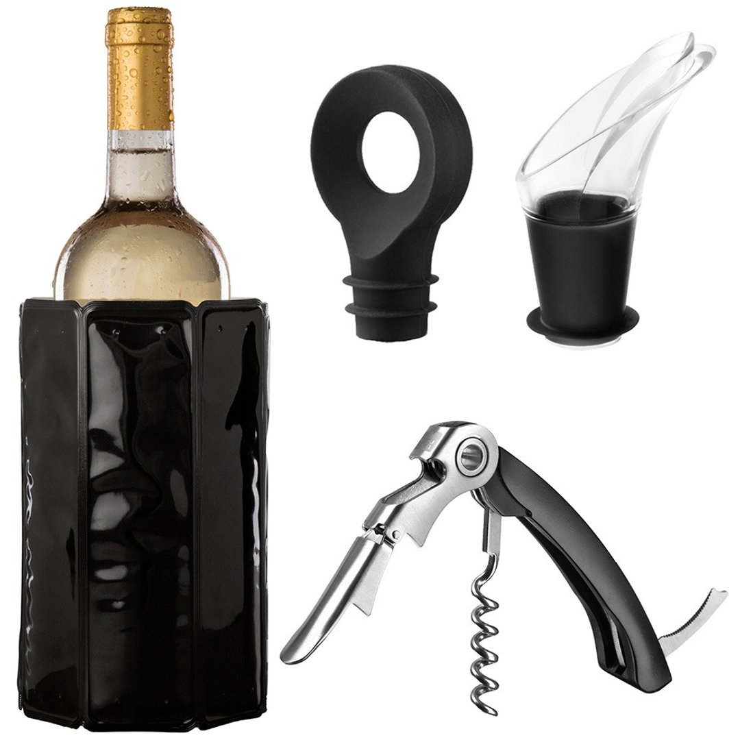 荷兰 Vacu Vin 软冰桶 + 开酒注酒瓶塞组 (黑) | 冰酒桶 - 酒杯/酒器 - 塑料 黑色