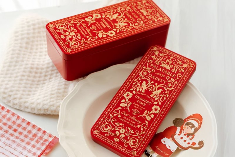 【禾果】新年快乐马口铁果干礼盒-新年礼盒 - 水果干 - 其他金属 红色