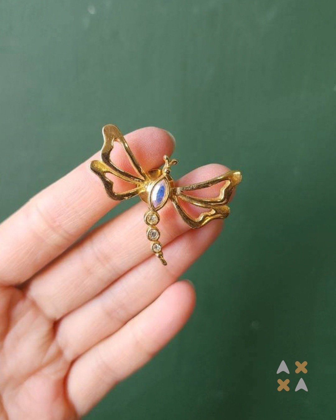 Vintage 美国 AVON 金色蜻蜓造型 老胸针 - 胸针 - 其他金属 金色